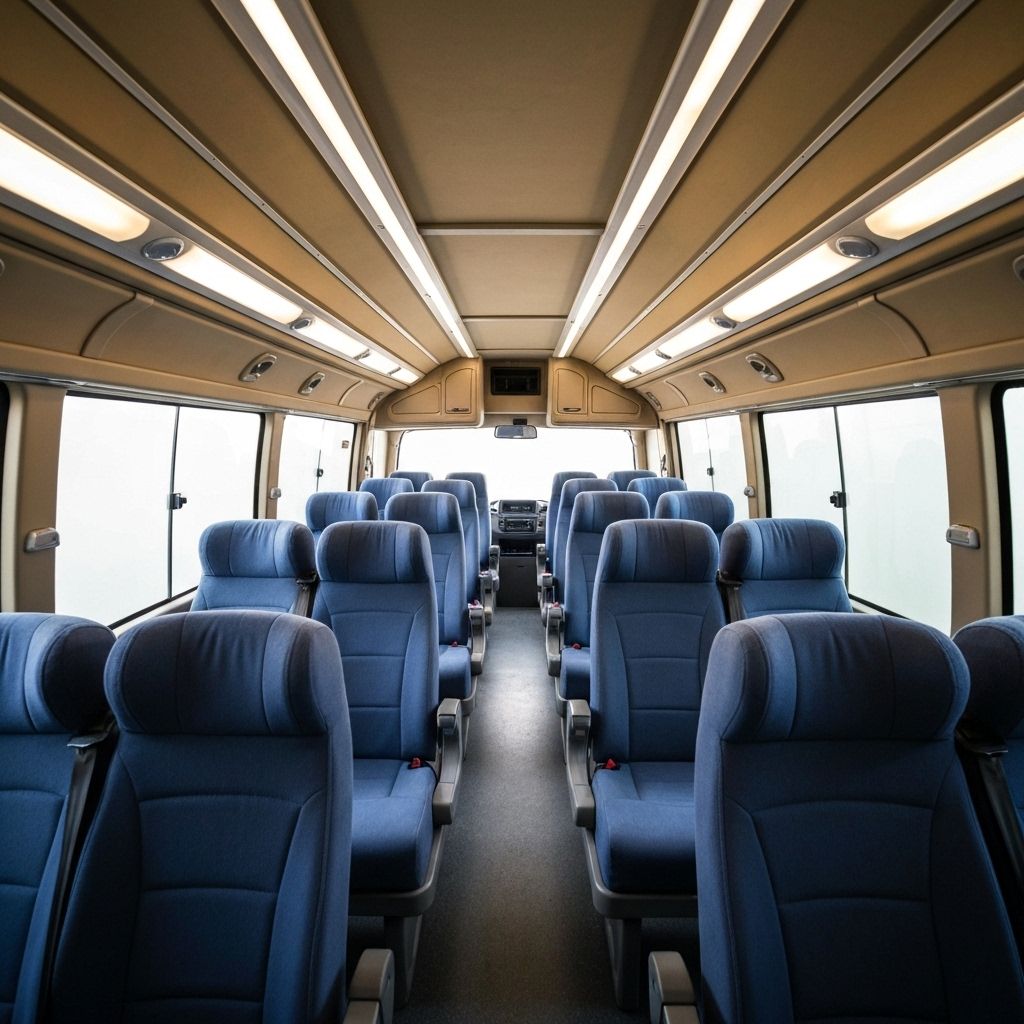 Spacious tempo traveller interior